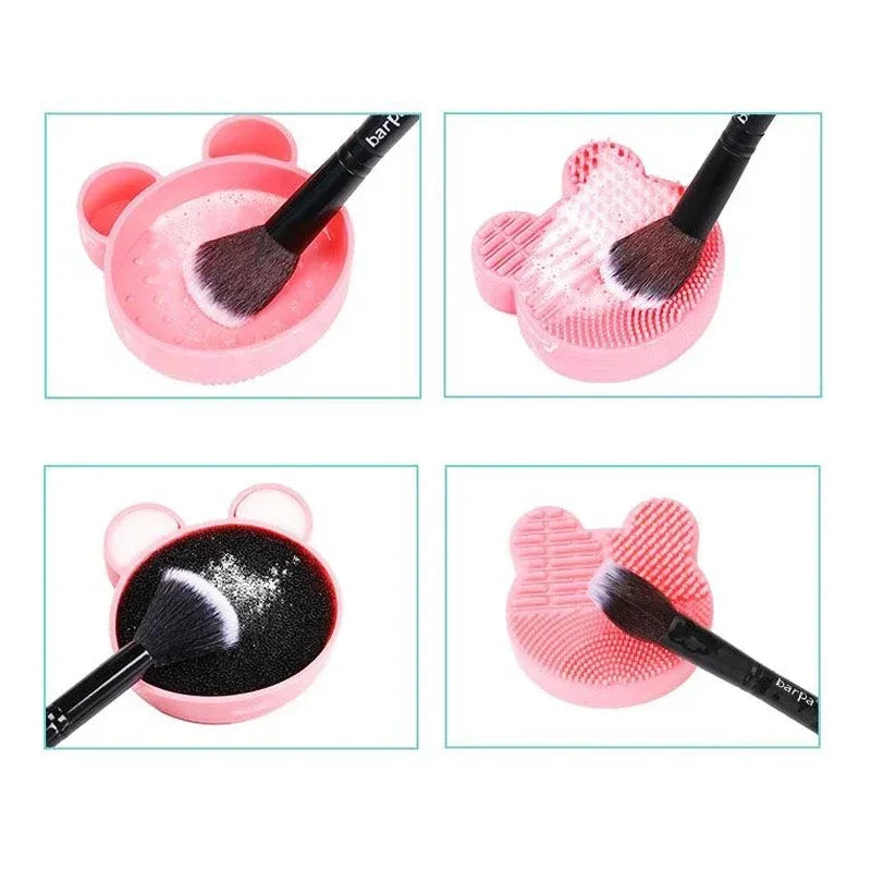 Makeup Brush Cleaner Multifunction Beauty Powder Remover Makeup Brush Dry And Wet Cleaning Silicone Sponge Tool