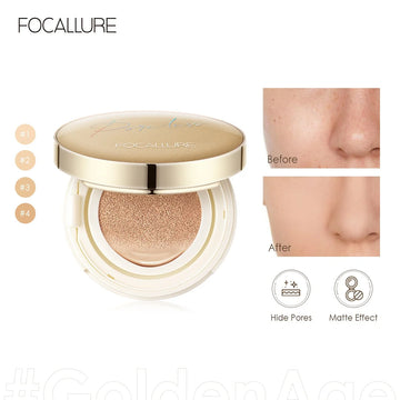 FOCALLURE Foundation Air Cushion Waterproof Matte Base Poreless High Coverage Face Cream Nutritious Smooth Foundation Makeup