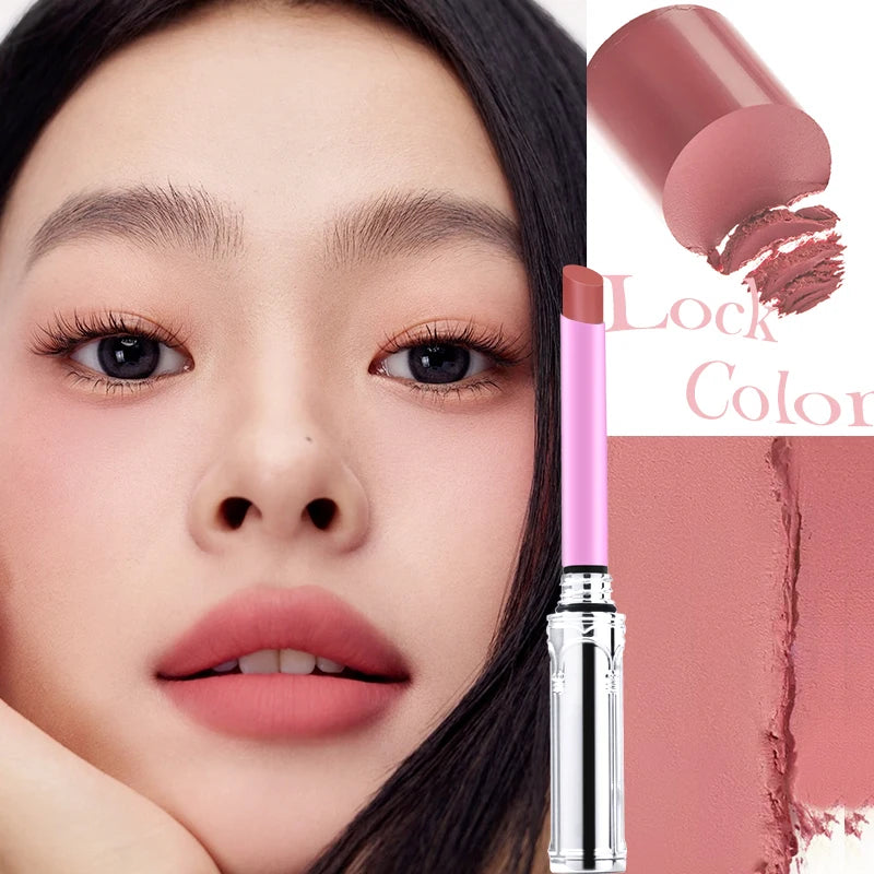 Non-Stick Cup Matte Lipstick, Waterproof & Long Lasting Effect Lip Makeup, Quick-Drying, Smudge-Proof, Non-Drying,Easy To Apply